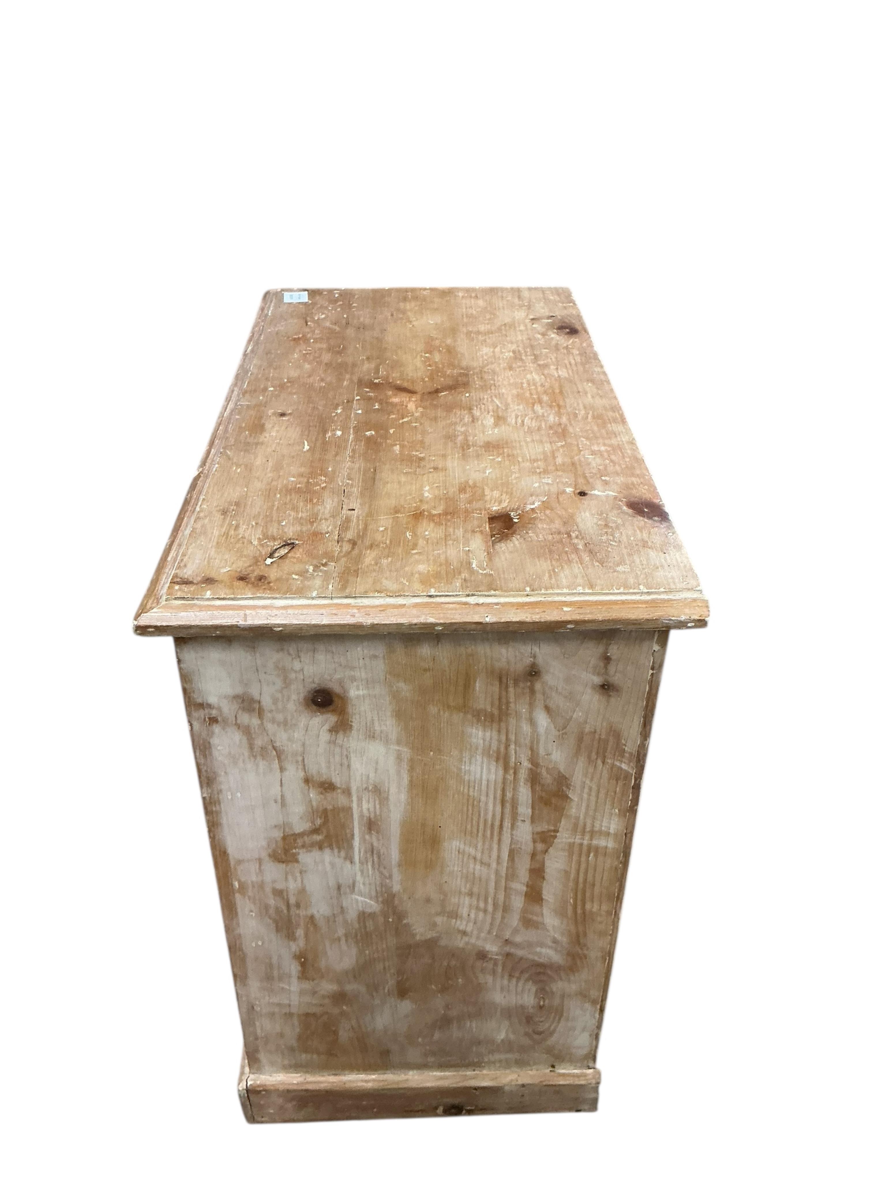 A small late Victorian pine chest, width 80cm, depth 44cm, height 72cm